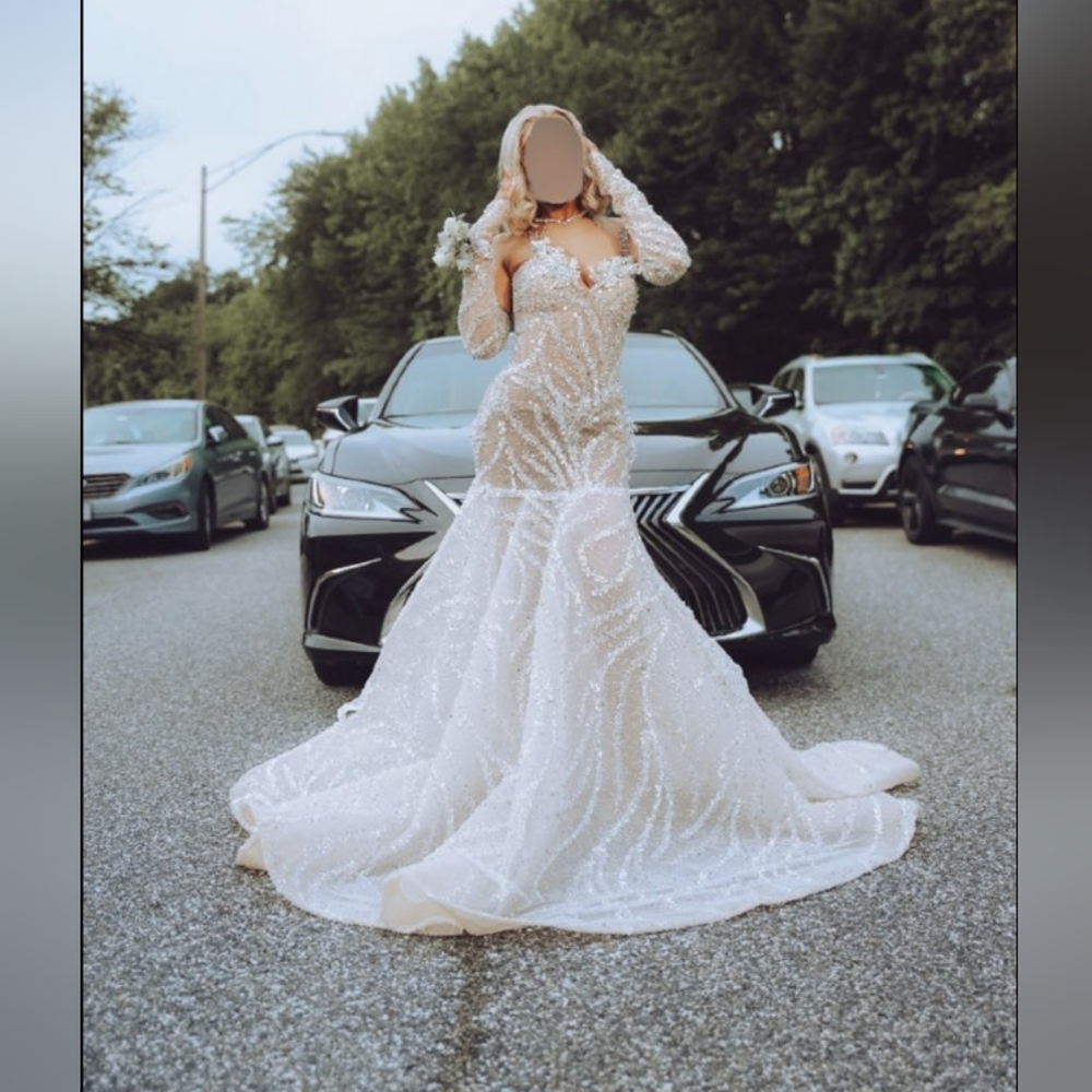 Custom Gown size 4/6 silver